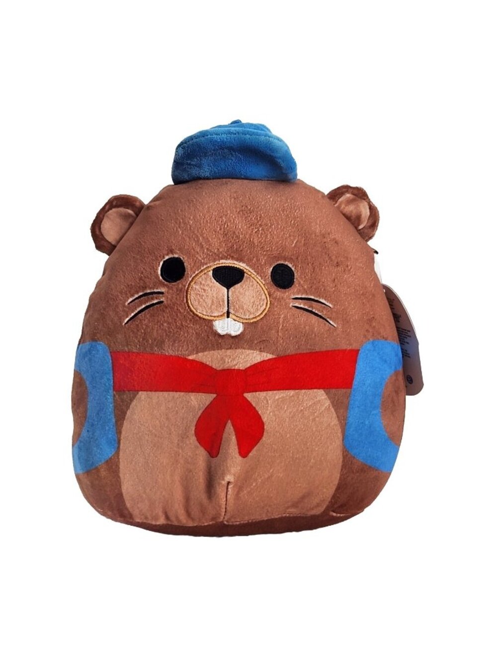 Squishmallows Chip The Beaver Plush Stuffed Animal Kellytoy 8" Brown Sewn Eyes